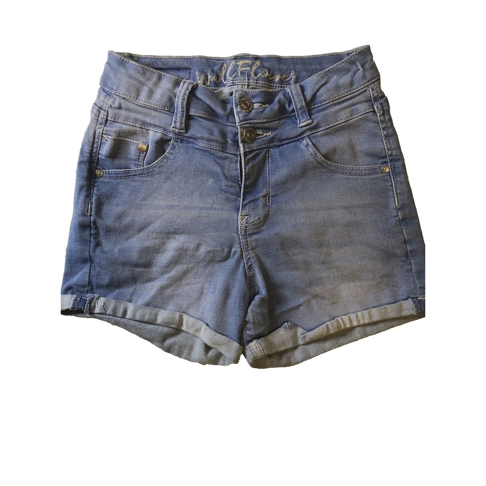 Wallflower Authentic Denim Size: 1 Women's/Junior Lt Blue Denim Cuffed Shorts